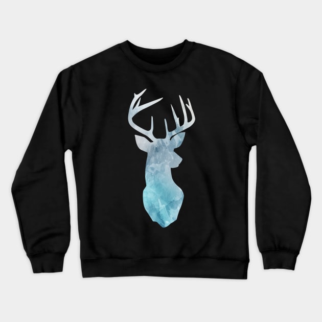 Watercolor Deer Illustration Crewneck Sweatshirt by HUNTINGisLIFE